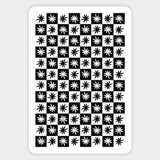 Lisa Says Gah Inspired Checkered Flower Trendy Black and White Sticker